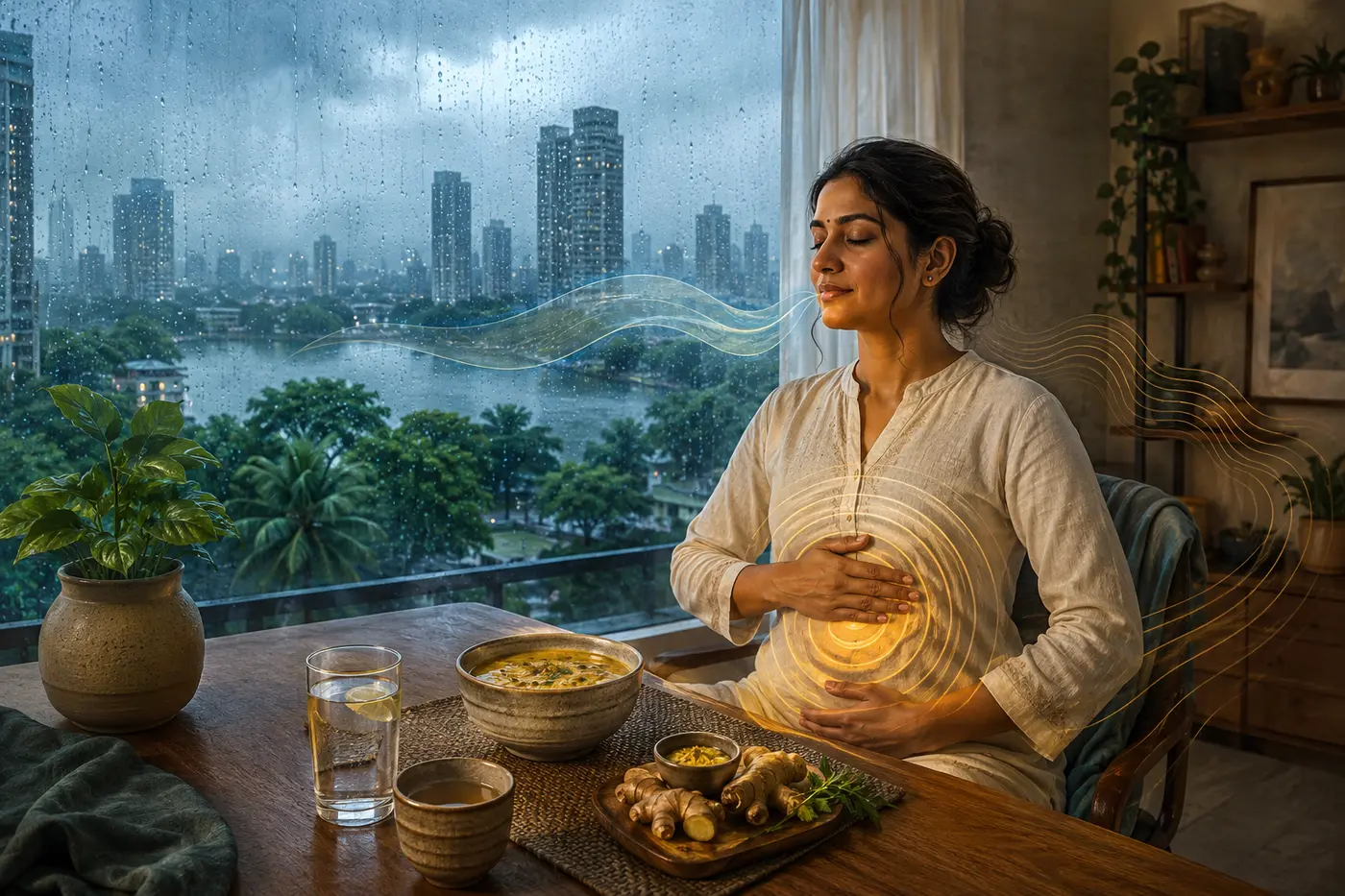 A warm meal during the Thane monsoon